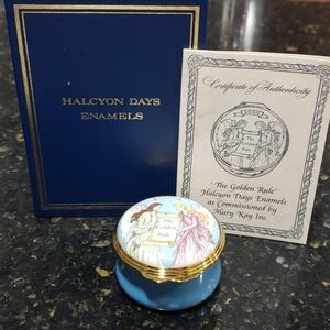 Vintage Y2K Halcyon Days Enamel Box For Mary Kay